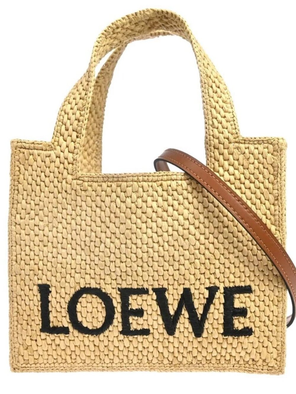 Loewe Natural Font Mini Raffia Tote Bag B22138 NQ11540